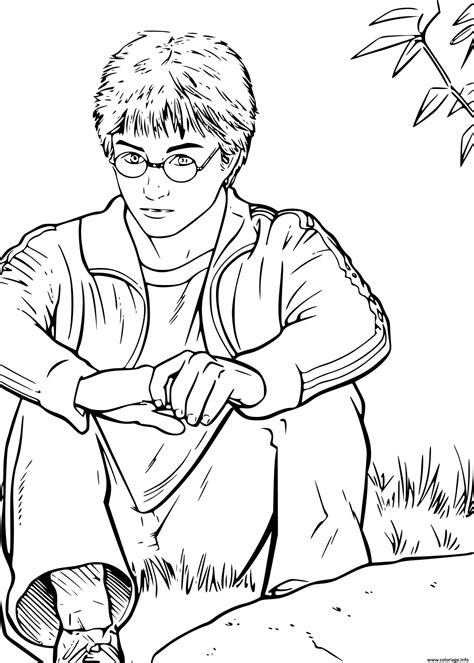 Coloriage Harry Potter En Reflexion Dessin Harry Potter à imprimer