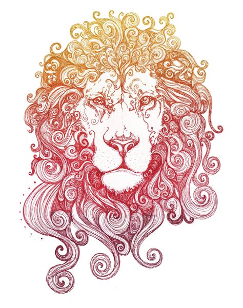 Lion Leo Zodiac Mythology Animal Art Fine Art Etsy