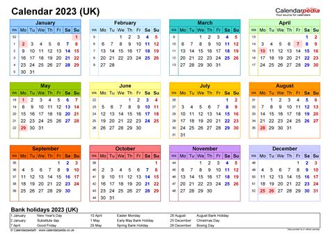 Calendar 2023 Uk Free Printable Microsoft Word Templates From 7