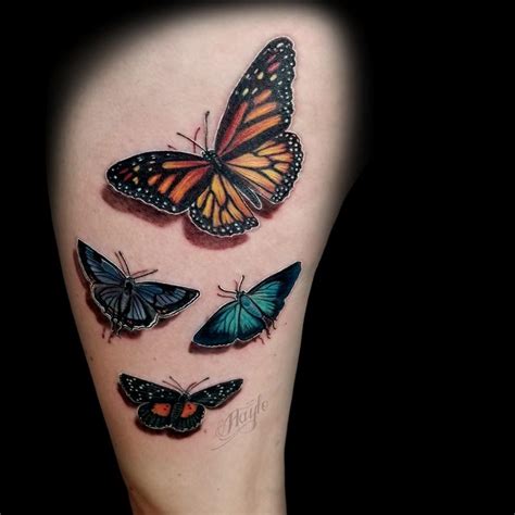 Custom Colored Butterfly Collaborative Thigh Piece By