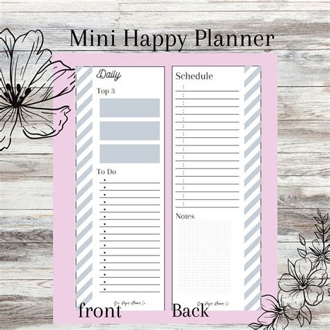 Happy Planner Mini Daily Half Sheet Etsy
