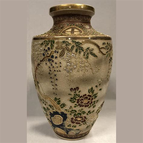 Vintage Japanese Satsuma Meiji Period Pottery Vase Afc