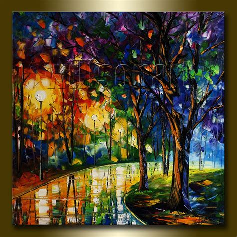 Rainy Night Giclee Canvas Print From Original Oil Painting By Willson