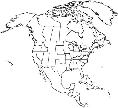 Blank Outline Map Of North America Europe Mountains Map
