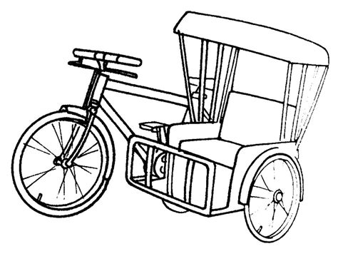 Mewarnai Gambar Becak Untuk Anak Tk • BELAJARMEWARNAI.info