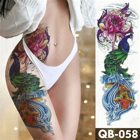 Large Arm Sleeve Tattoo Ninetales Sakura Cat Demon Waterproof Temporary Tatto Stickers Japanese