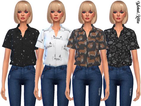 The Sims Resource Wickedkittie Daisy Tucked Shirts Mesh Needed