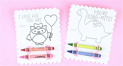 Svg Valentine Crayon Card Template Coloring Card Svg Cricut Valentines