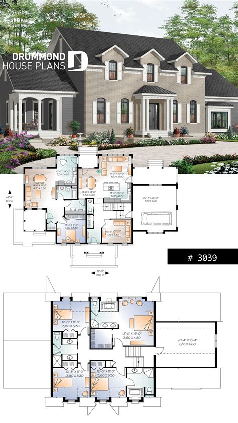Architectural designs modern home plan 22488dr gives you 3+ bedrooms, 2 baths and over 2,000 sq. 2 storey home offering in law suite on half of the main floor, 3 bedrooms and open space # ...