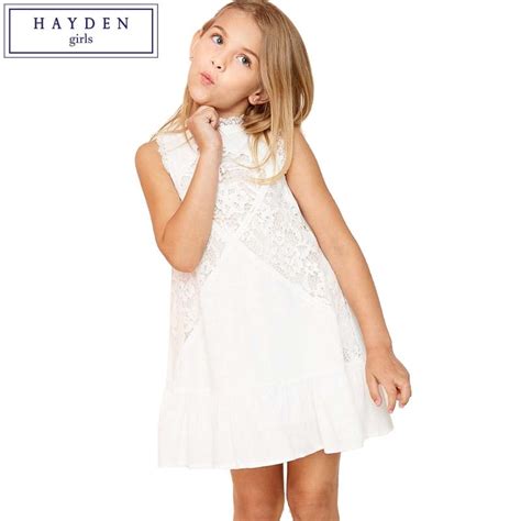 Buy Hayden Girls White Lace Dress Elegant Sleeveless