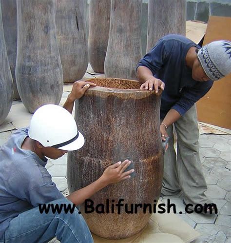 Your coconut tree trunk stock images are ready. COCONUT TREE TRUNK VASE INDONESIA | Wooden vase, Antique ...
