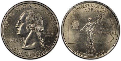 Images Of Washington 50 States Quarters 1999 D 25c Pennsylvania Pcgs