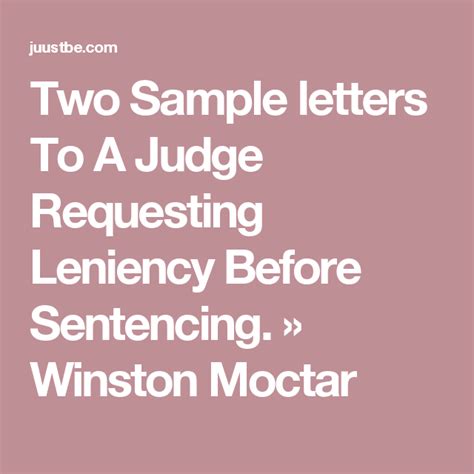Two Sample letters To A Judge Requesting Leniency Before ...