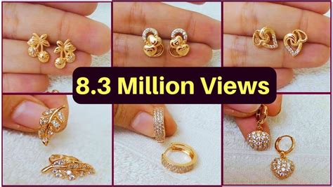 Simple Light Weight Gold Earring Design Daily Wear Gold Earring Design YouTube
