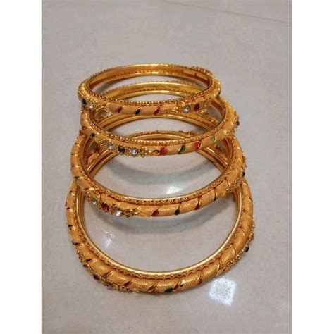 Golden Alloy Steel Designer Gold Plated Bangle Set Packaging Type Round At Best Price In Chennai