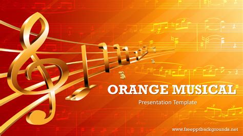 Orange Musical Powerpoint Templates Arts Education Music Orange