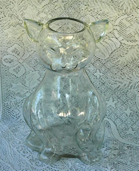 Large Clear Glass Cat Decanter Unique And Vintage Etsy Clear Glass Etsy Vintage Glass