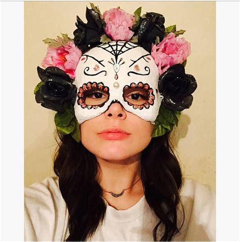 Day Of The Dead Sugar Skull Hand Made Paper Mache Mask By Nashana