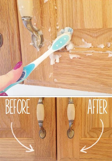 Wet the sponge slightly and gently scrub the cabinet allowing it to form a lather. Cleaning Tips & Tricks You Have to Know - AllDayChic