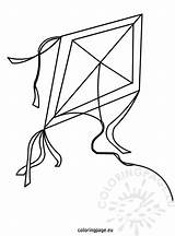 Kite Coloring Pages Summer sketch template