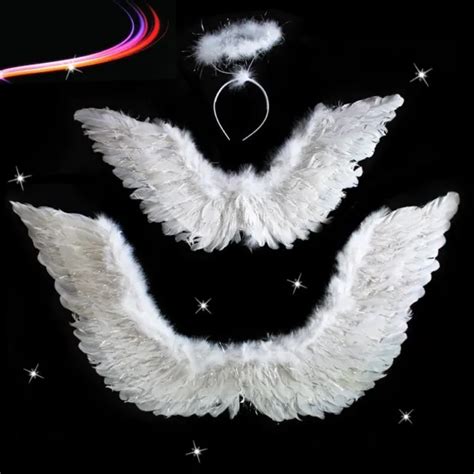 Angel Feather Wings Whalo Ring Wand Costume Props Adultteenkids