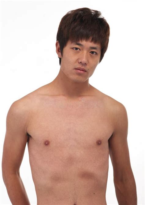 Ung Naken Stilig Asiatisk Kinesisk Man Arkivfoto Bild Av Vuxen