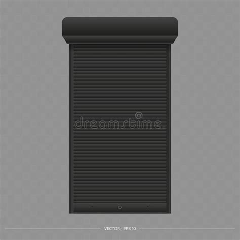 Black Roller Shutter On The Euro Window Realistic Euro Window With