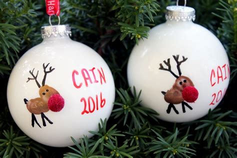 15 Fingerprint And Handprint Christmas Ornaments Cutesy Crafts