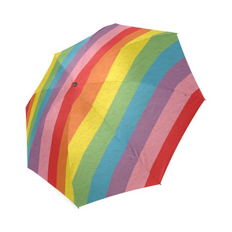 Rainbow Diagonal Stripe Foldable Umbrella Model U01 Id D394502