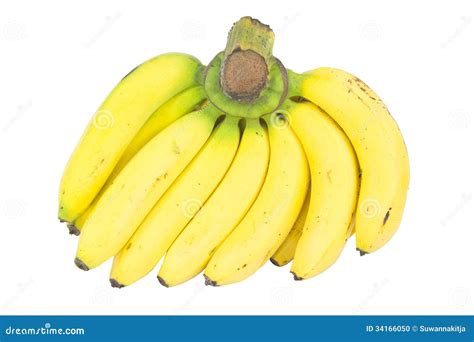 Banana Bunch Isolated On White Stock Photo Image 34166050
