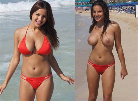 Hot Brunette Beach Bikini