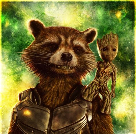 Guardians Of The Galaxy Vol 2 Rocket And Groot By P1xer On Deviantart