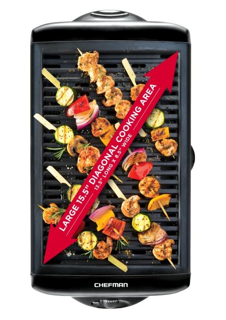Chefman Electric Smokeless Indoor Grill With Non Stick Cooking Surface