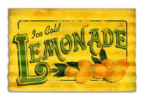 Vintage Lemonade Corrugated Metal Sign 24 X 16 By Handlkingpins
