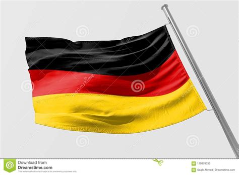 Isolated Germany Flag Waving, 3D Realistic Germany Flag Rendered Stock Illustration ...