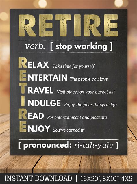 This Retirement Party Sign Gives The Meaning Of The Word Retire And
