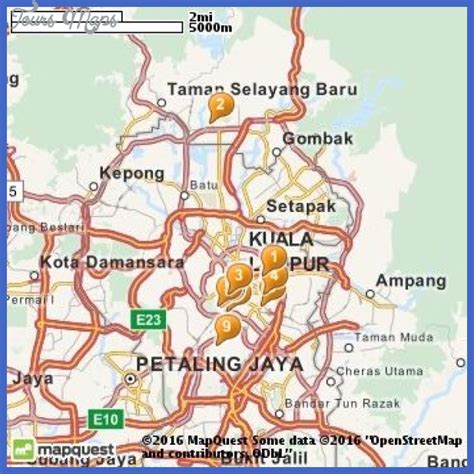 Kuala Lumpur Map Tourist Attractions