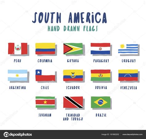 Conjunto De Banderas De Países Sudamericanos Stock Vector By ©larafields 161662202