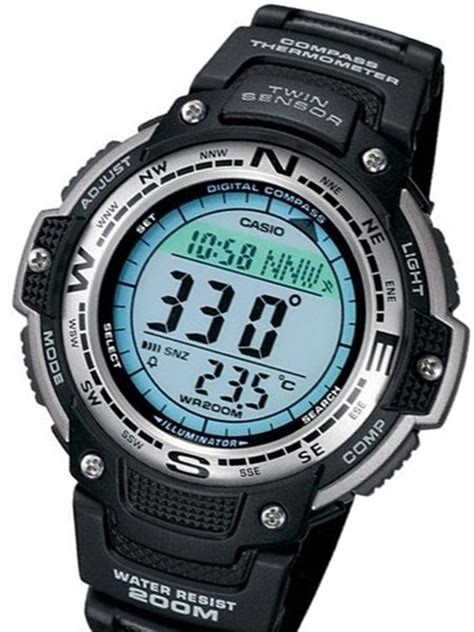 Casio Digital Compass Twin Sensor Sports Watch With Temperature Sgw 100 1v