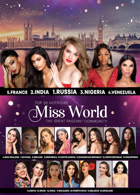 miss world 2019 hotpicks the great pageant company