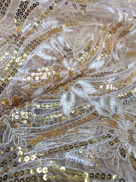 Embroidered Bridal Sequin Tulle Abies Dress Fabric