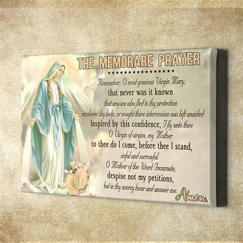 Mother Mary Canvas Prints The Memorare Prayer Canvas Art Wall Art