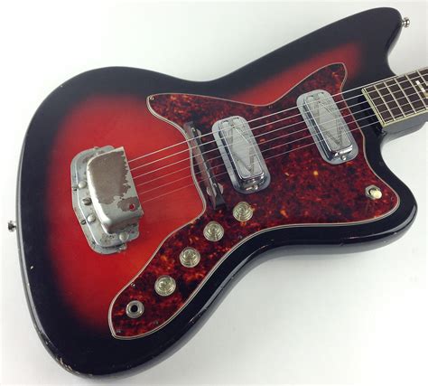 Silvertone 1478 Silhouette 1962 Red Burst Guitar For Sale Thunder Road