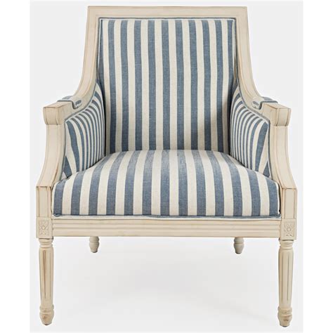 Jofran Mckenna Accent Chair Blue Stripe Furniture Barn Exposed