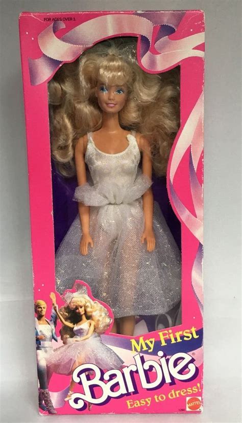 Vtg Mattel 1988 My First Barbie Doll Ballerina Sealed Pink Box White Dress 1280 Barbie Dolls