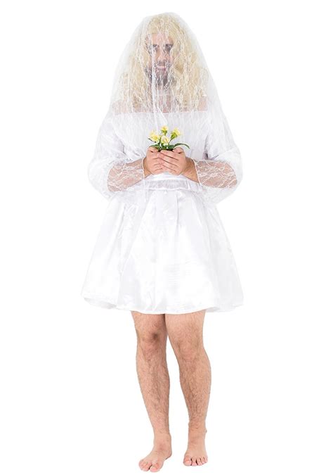 Mens Adult Funny Wedding Dress Bride Stag Party Costume Fancy Dress Funny Costume Themes