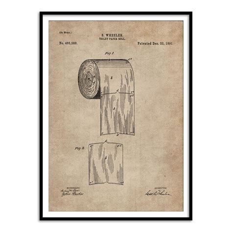 Buy Patent Document Of A Toilet Paper Roll Art Print Home Artisan