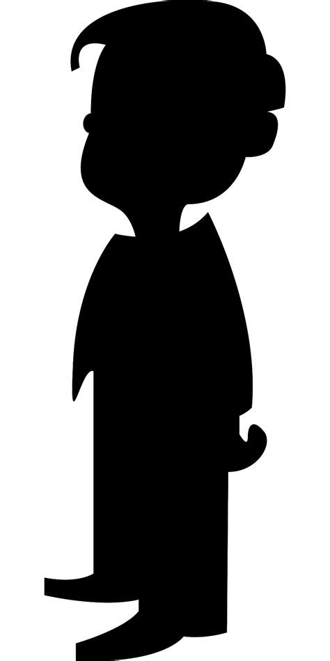 Black Silhouette Of Standing Child Boy Free Image Download