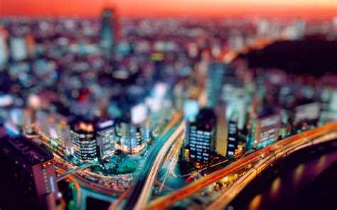 Wallpaper City Night Tilt Shift Photography 1600x1200 Hd Picture Image