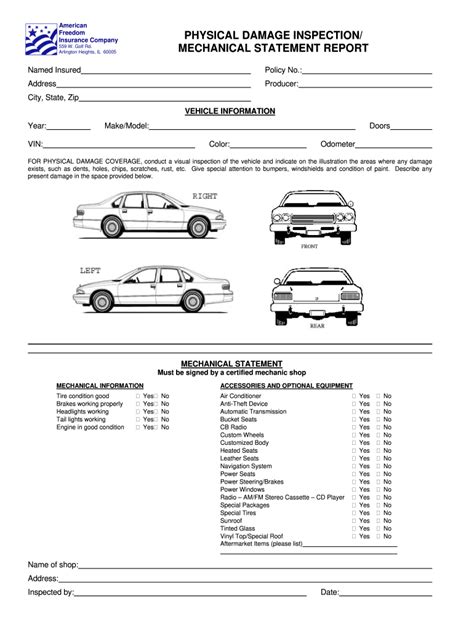 Printable Free Vehicle Inspection Form Pdf Pinterest Printable Forms Free Online
